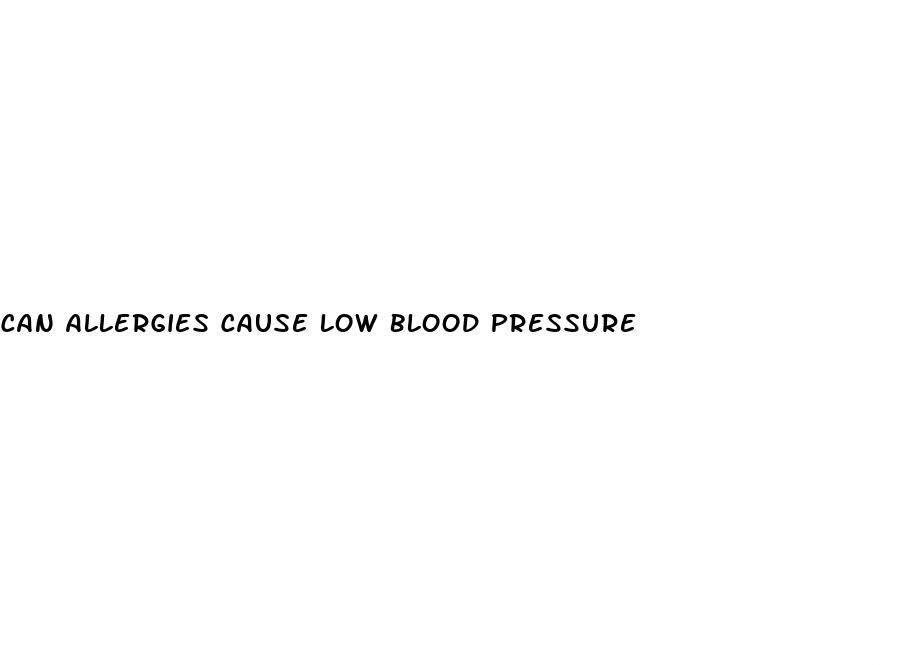 can allergies cause low blood pressure