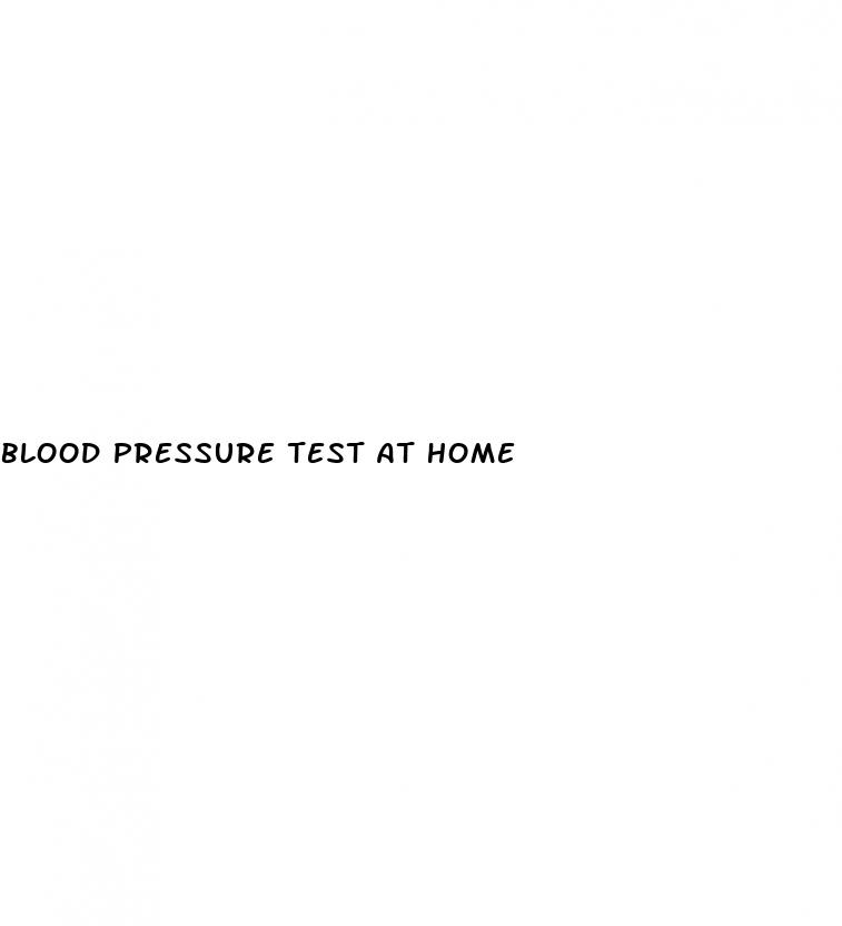 blood pressure test at home