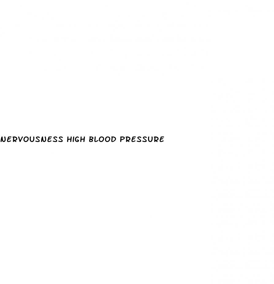 nervousness high blood pressure