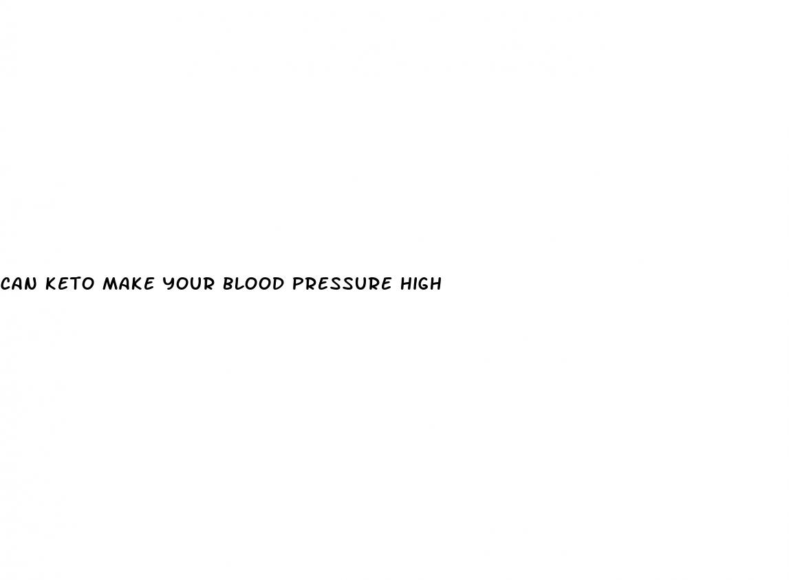can keto make your blood pressure high