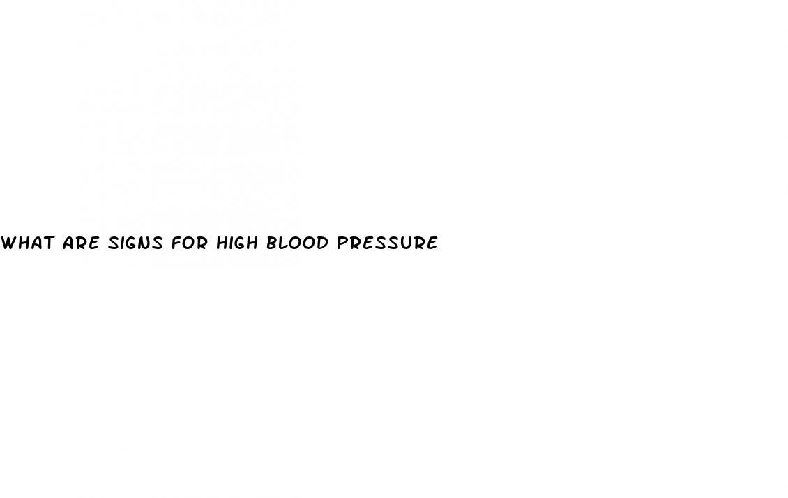 what are signs for high blood pressure