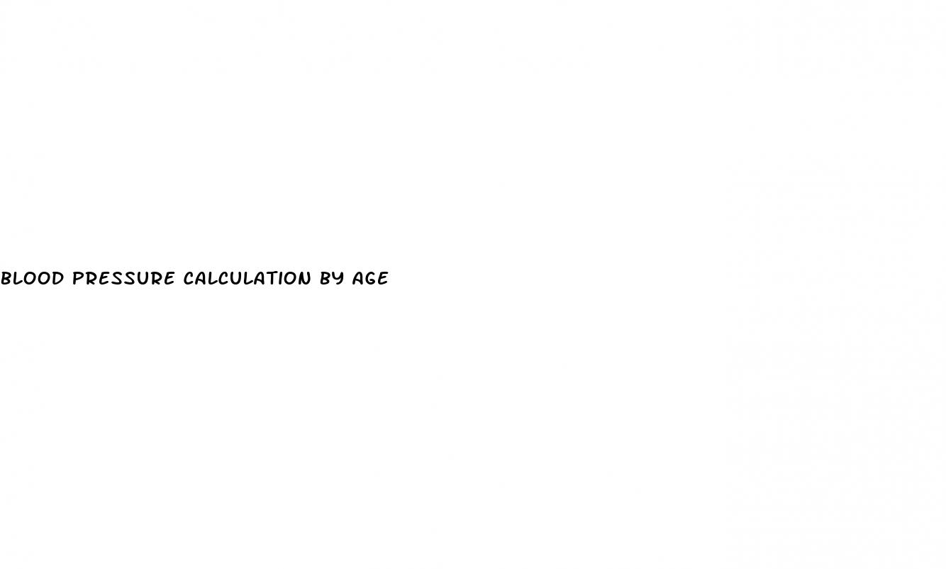 blood pressure calculation by age