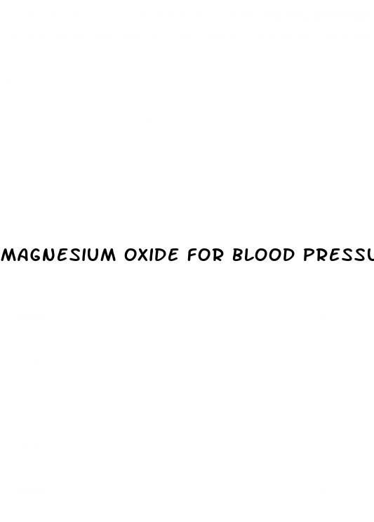 magnesium oxide for blood pressure