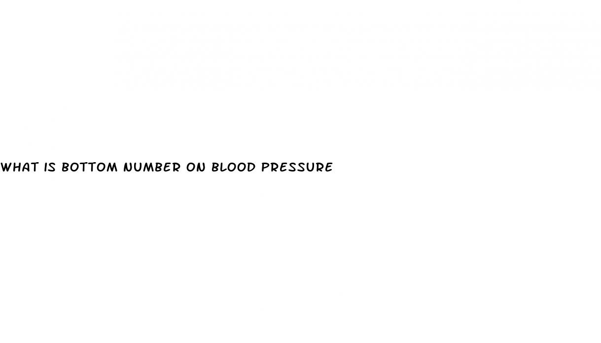 what is bottom number on blood pressure