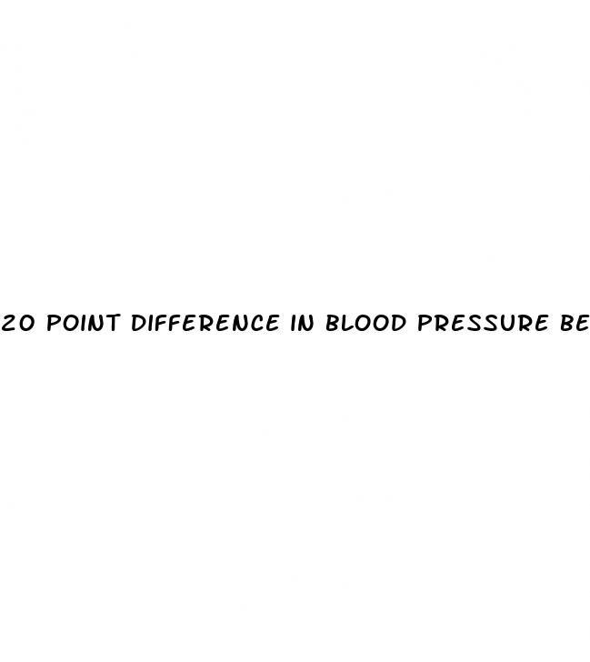 20 point difference in blood pressure between arms