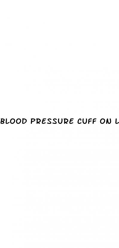 blood pressure cuff on leg