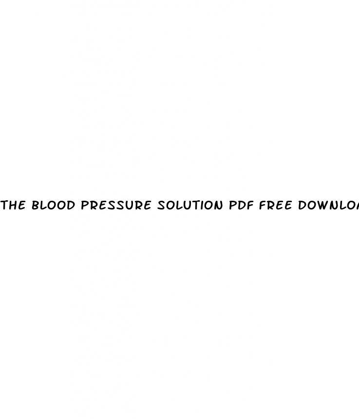 the blood pressure solution pdf free download