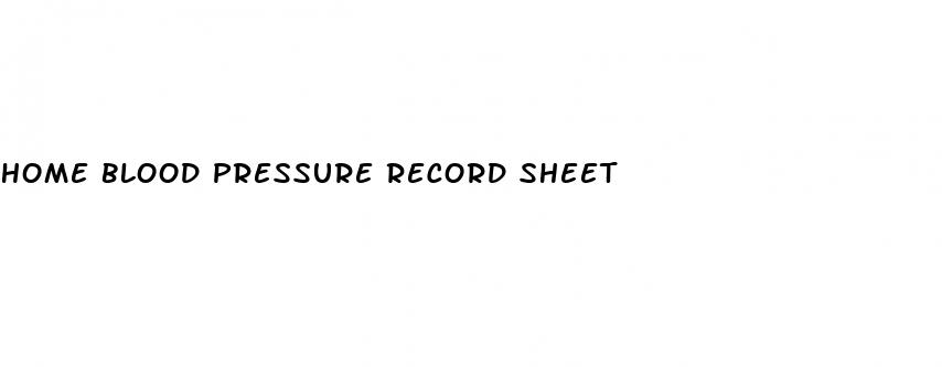 home blood pressure record sheet