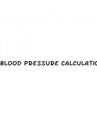 blood pressure calculation formula