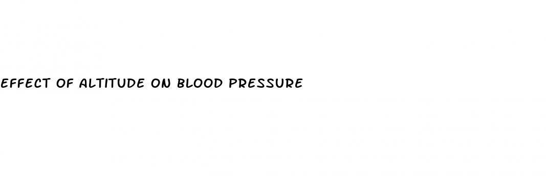 effect of altitude on blood pressure
