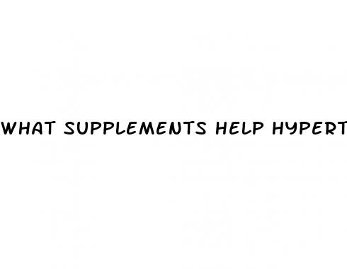 what supplements help hypertension