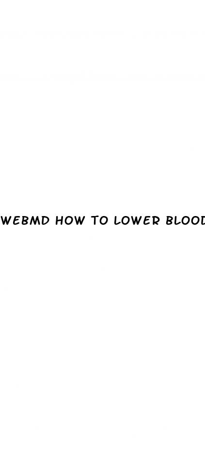 webmd how to lower blood pressure