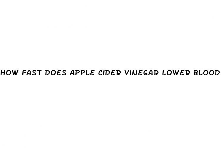 how fast does apple cider vinegar lower blood pressure