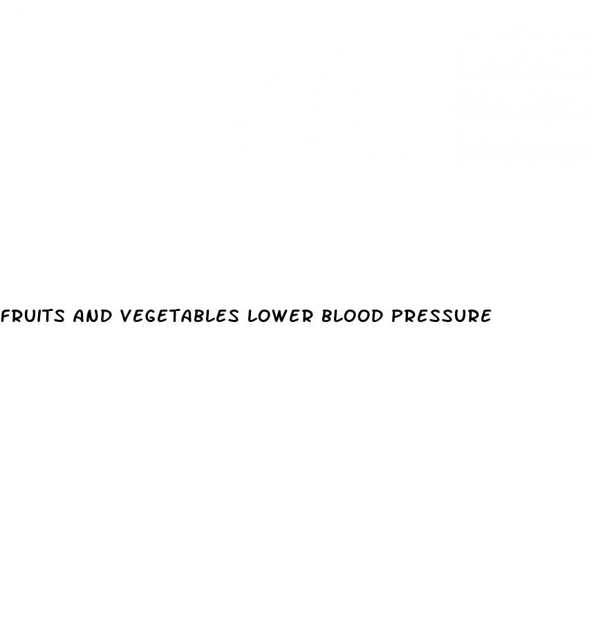 fruits and vegetables lower blood pressure