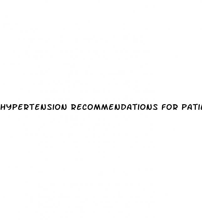 hypertension recommendations for patients