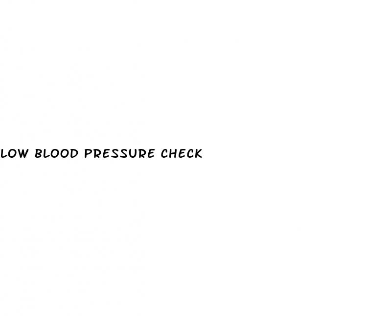 low blood pressure check