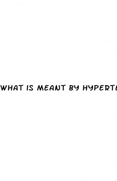 what is meant by hypertension
