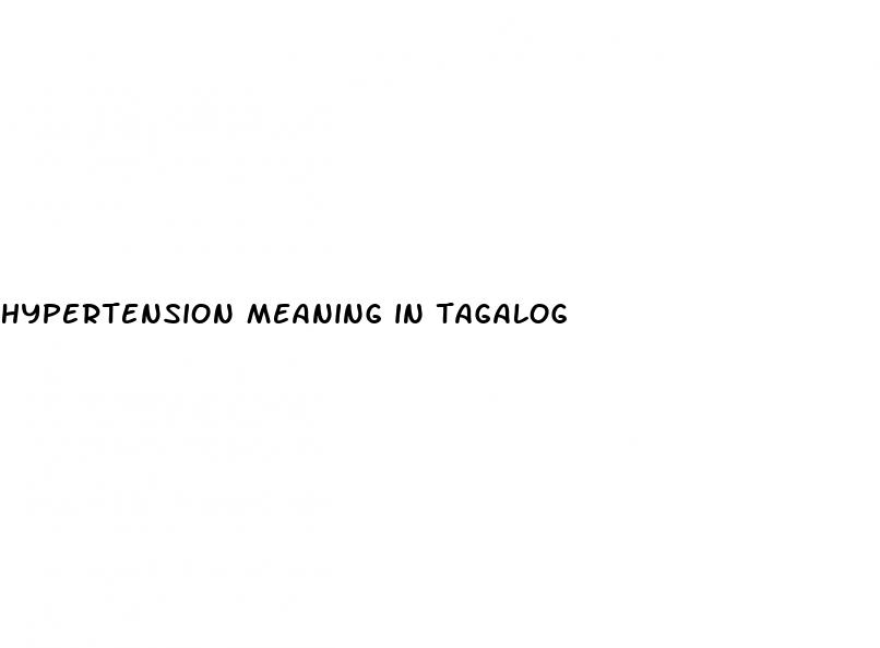 hypertension meaning in tagalog