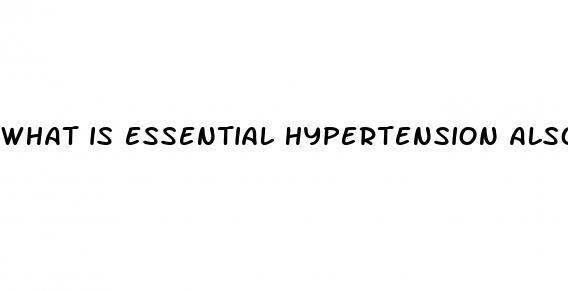what is essential hypertension also known as