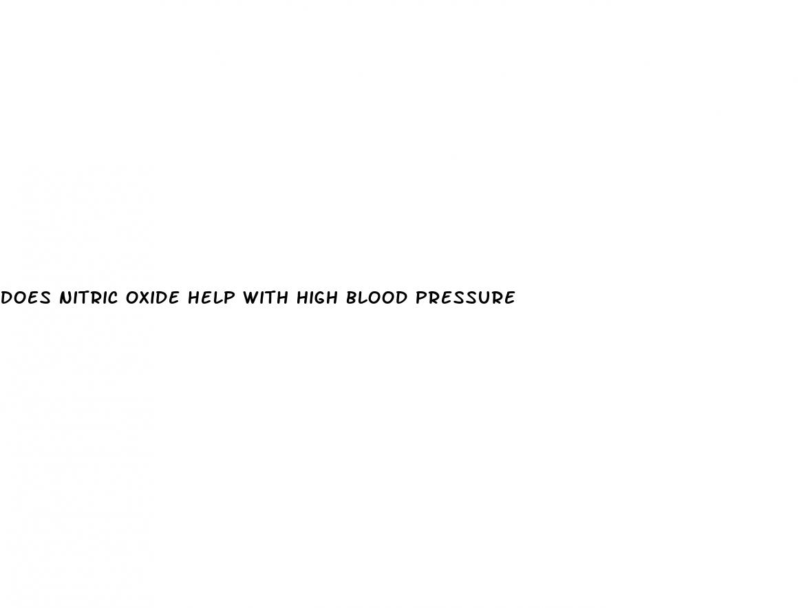 does nitric oxide help with high blood pressure