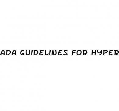 ada guidelines for hypertension