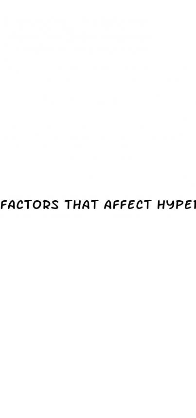 factors that affect hypertension
