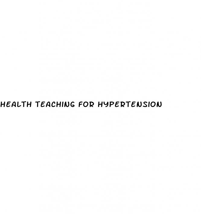 health teaching for hypertension