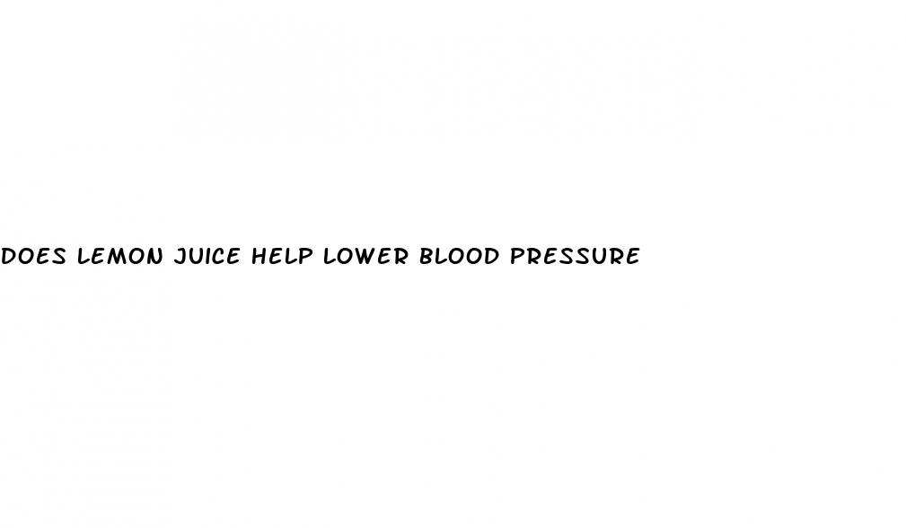 does lemon juice help lower blood pressure