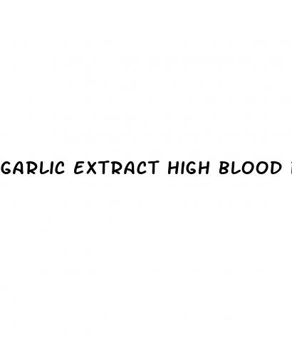 garlic extract high blood pressure
