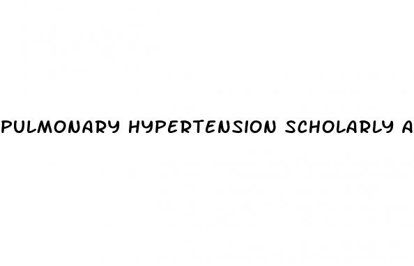 pulmonary hypertension scholarly articles