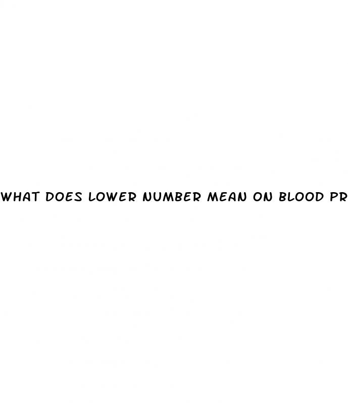 what does lower number mean on blood pressure