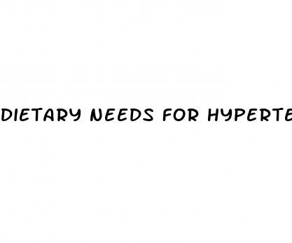 dietary needs for hypertension