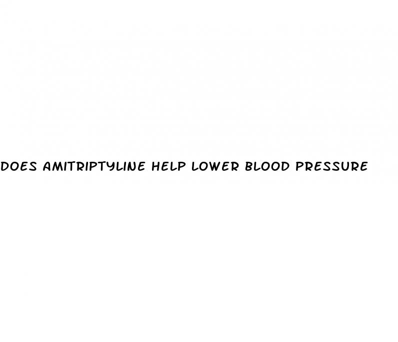 does amitriptyline help lower blood pressure