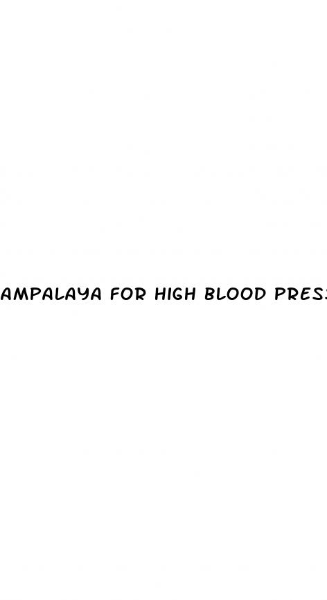ampalaya for high blood pressure