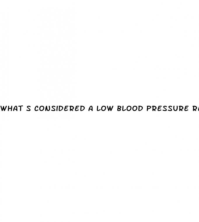 what s considered a low blood pressure reading