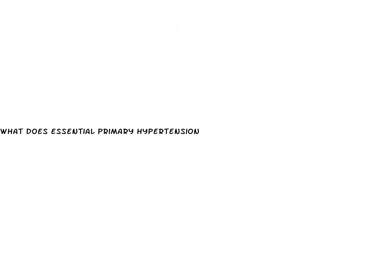 what does essential primary hypertension