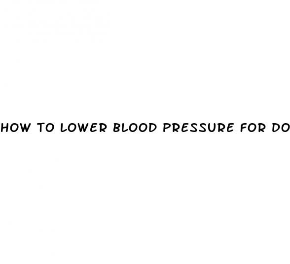 how to lower blood pressure for doctor visit