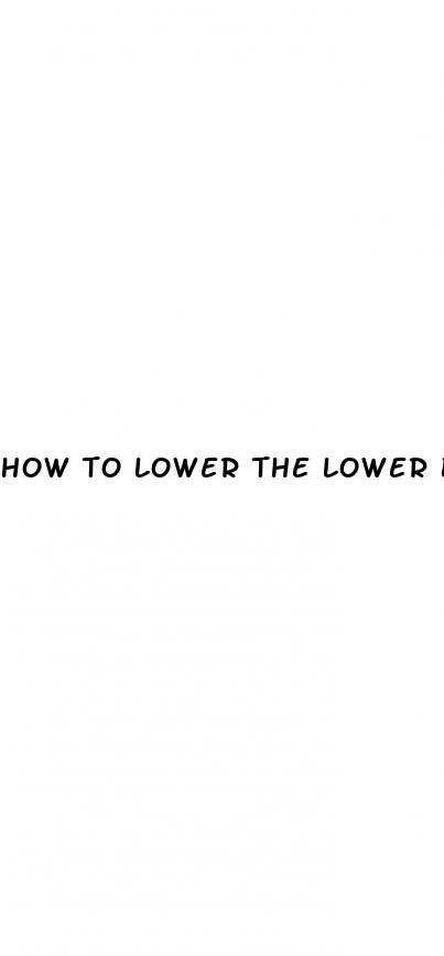 how to lower the lower blood pressure number