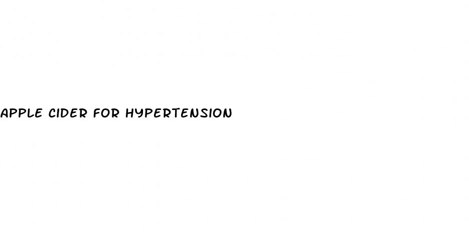 apple cider for hypertension