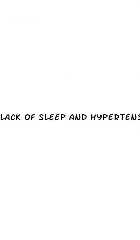 lack of sleep and hypertension