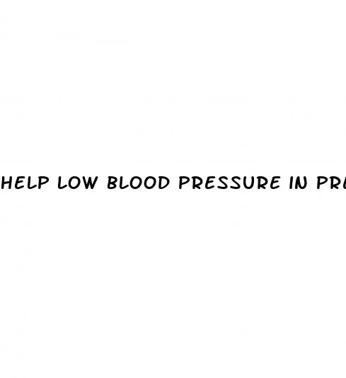 help low blood pressure in pregnancy