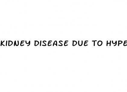 kidney disease due to hypertension