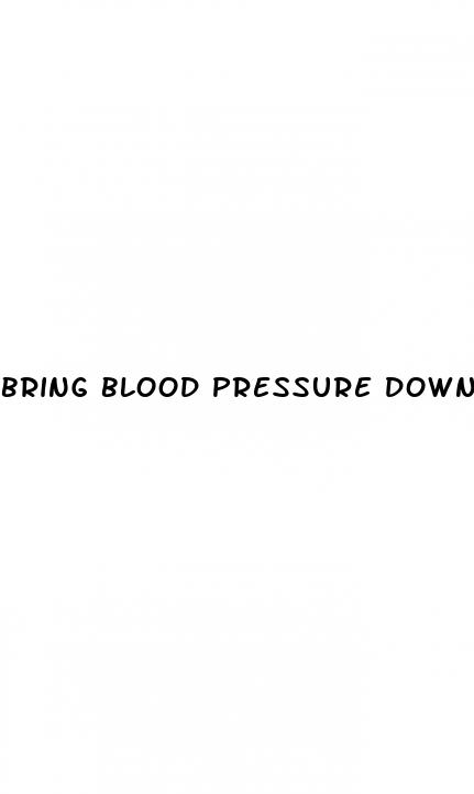 bring blood pressure down naturally