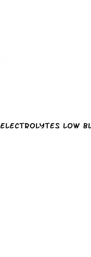 electrolytes low blood pressure