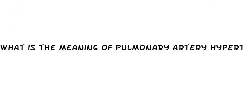 what is the meaning of pulmonary artery hypertension