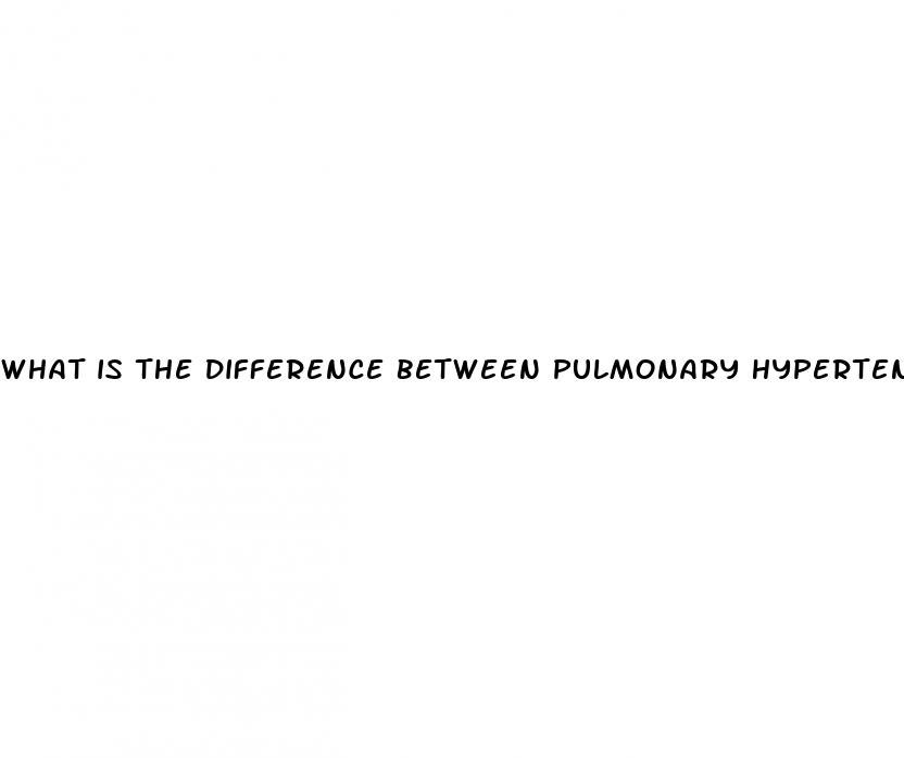 what is the difference between pulmonary hypertension and hypertension