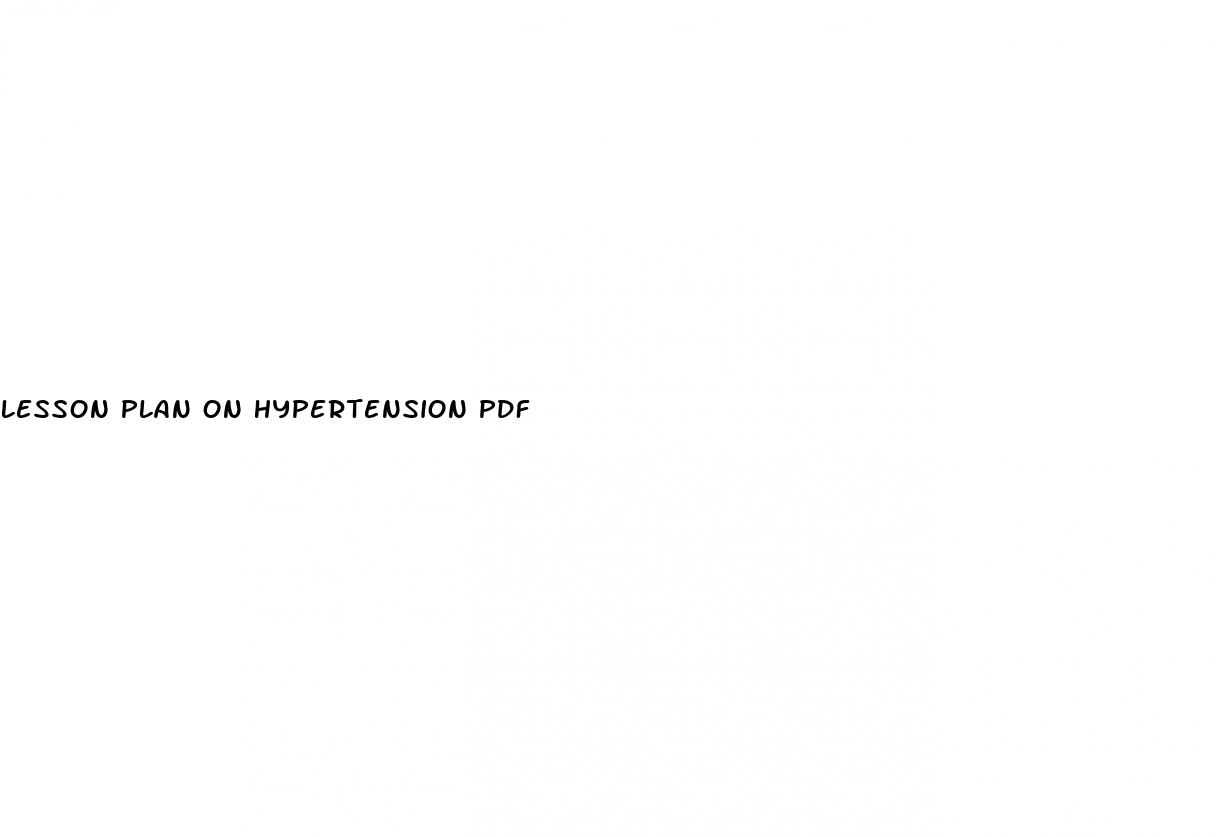 lesson plan on hypertension pdf