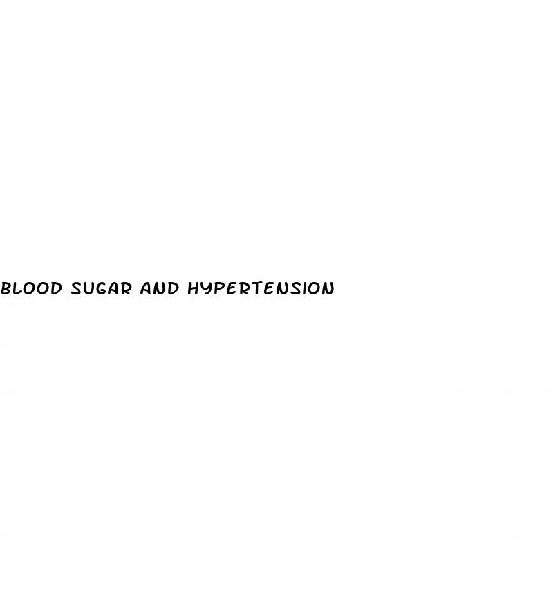 blood sugar and hypertension