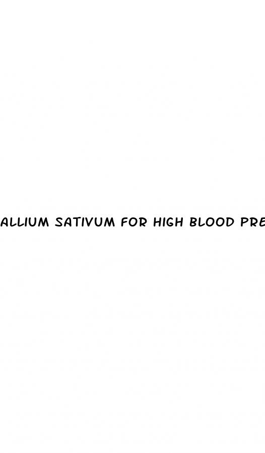 allium sativum for high blood pressure