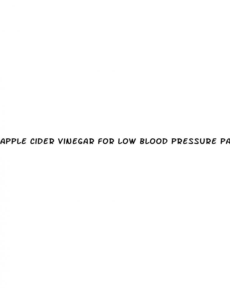 apple cider vinegar for low blood pressure patients